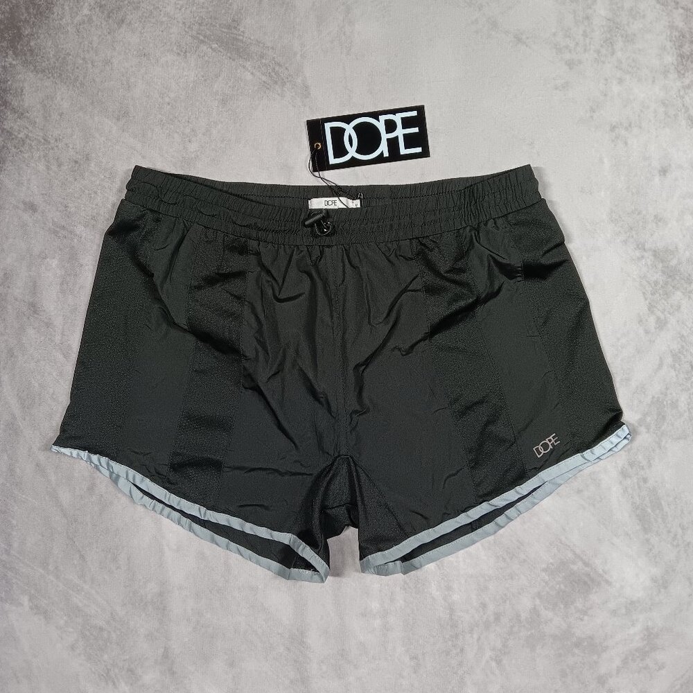 DOPE Runner Shorts • Women's Medium • Black/Reflective Silver • Breathable